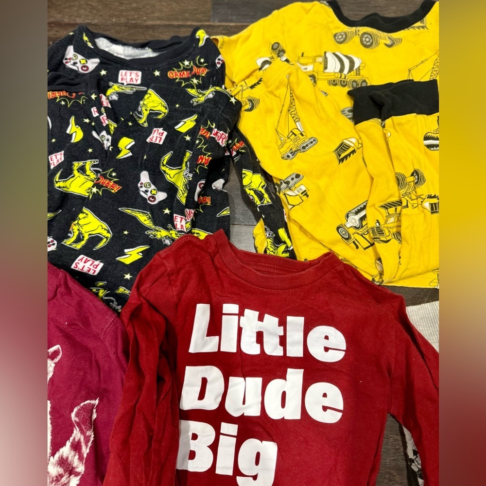 Toddler Boy Pajamas, Long Sleeve Shirts, and Pants Lot, Size 4T - Picture 6 of 8